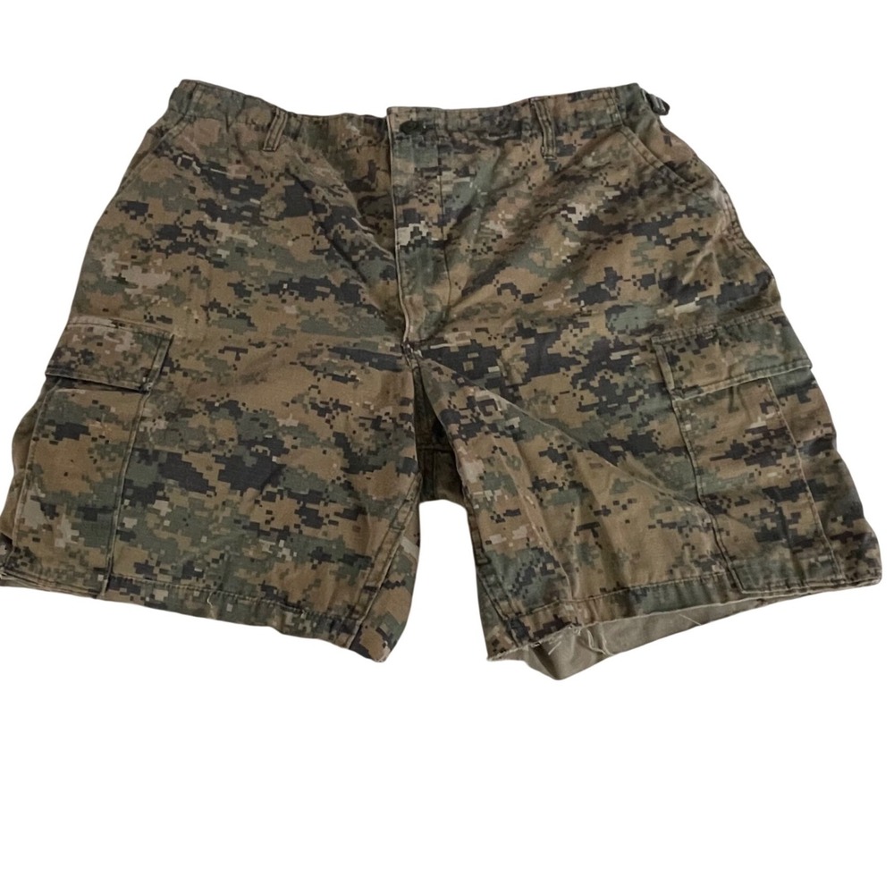 Propper Mens‎ Digital Camo Cargo Shorts MARPAT Woodland Ripstop Cutoff Size L/R